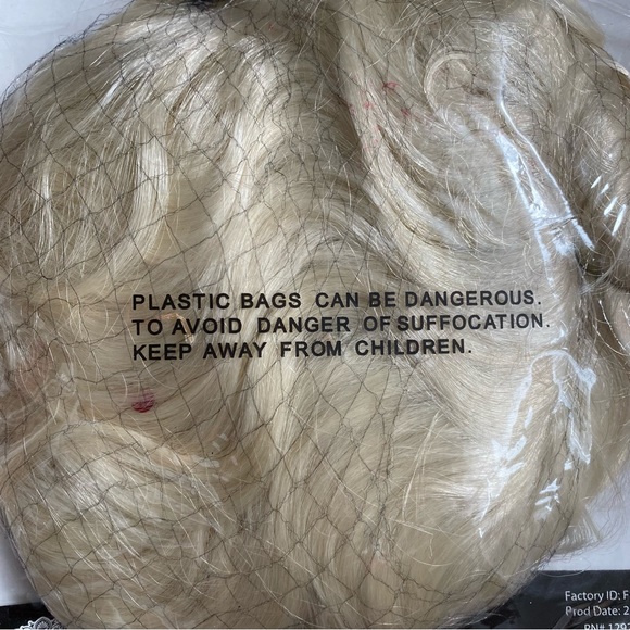 Blonde Curly Flapper Wig with Red Feather Headband..20's  30's 40's...Gatsby - Picture 4 of 4